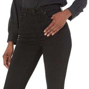 NEW! PAIGE Gemma High Waist Stovepipe Skinny Jeans in Black Shadow size 28